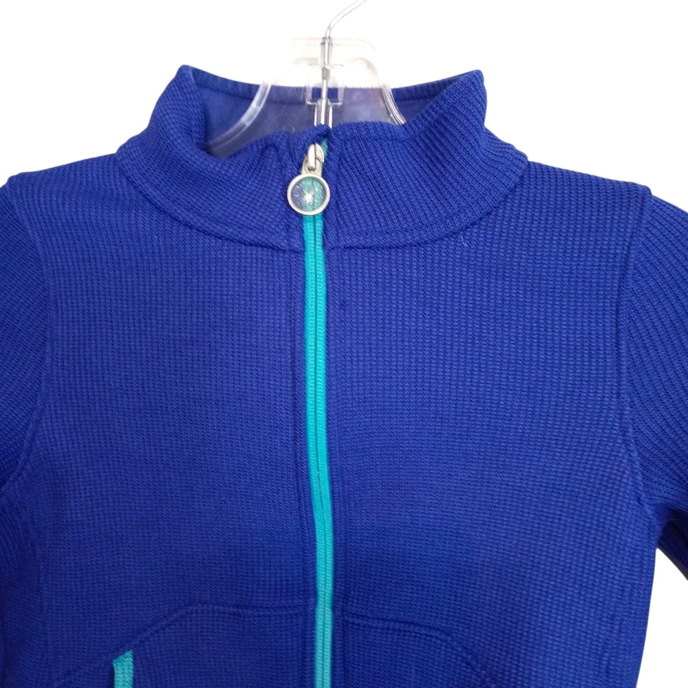 Spyder - Blue Zip-Up Jacket with Teal Accents - Size 7/8 - Picture 2 of 5